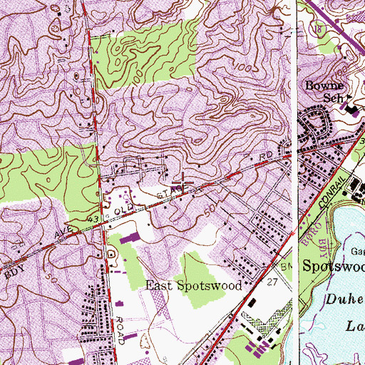 Topographic Map of Crossroads Country Day Care Prechool, NJ