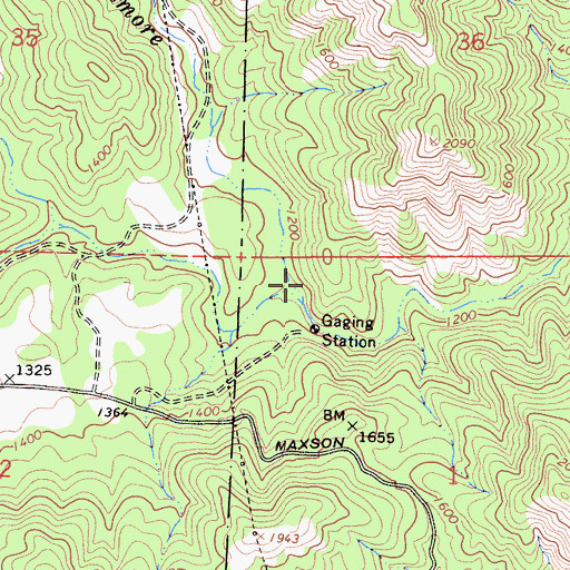 Topographic Map of Watts Creek, CA