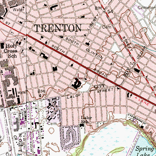 Topographic Map of Grace A Dunn Middle School, NJ