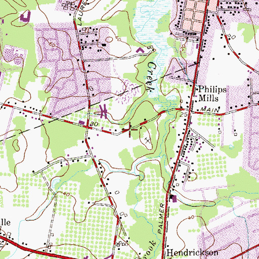 Topographic Map of New School of Monmouth County, NJ