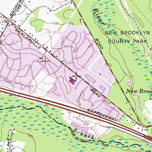 Topographic Map of Winslow Township Elementary School Number 3, NJ