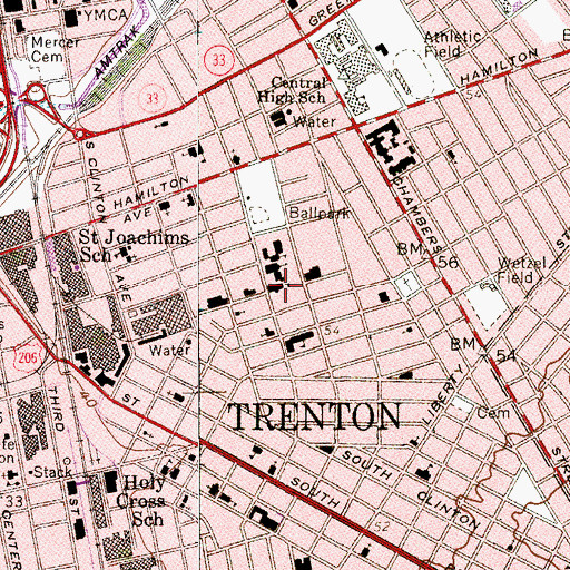 Topographic Map of Sister Georgine School, NJ