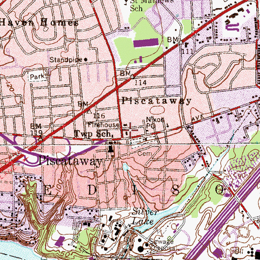 Topographic Map of Rabbi Jacob Joseph Yeshiva School, NJ