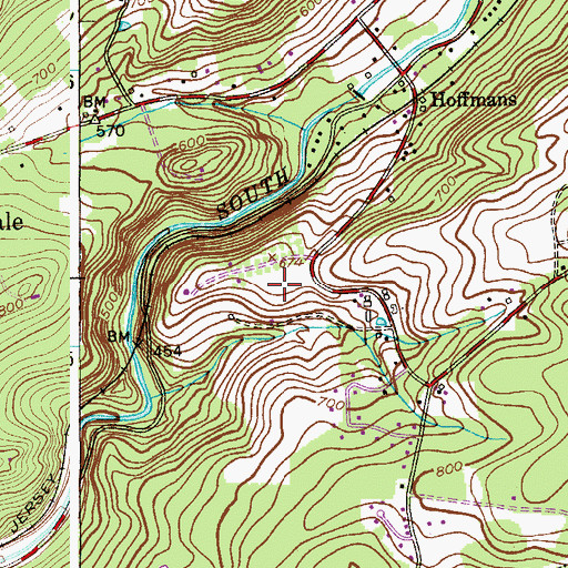 Topographic Map of Hunterdon Learning Center School, NJ