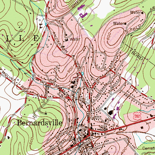 Topographic Map of School of Saint Elizabeth, NJ