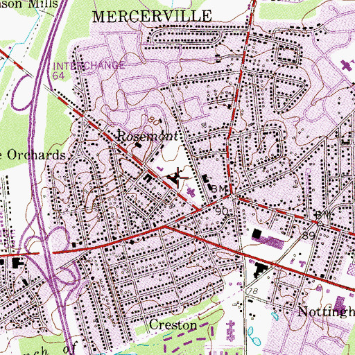 Topographic Map of Our Lady of Sorrows School, NJ
