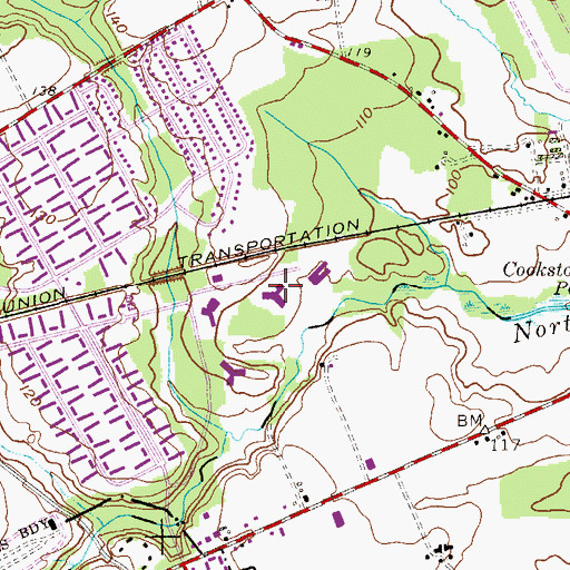 Topographic Map of Atlantis Elementary School, NJ