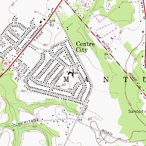 Topographic Map of Centre City Elementary School, NJ