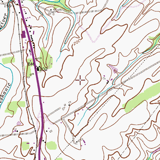 Topographic Map of Copper Hill School, NJ