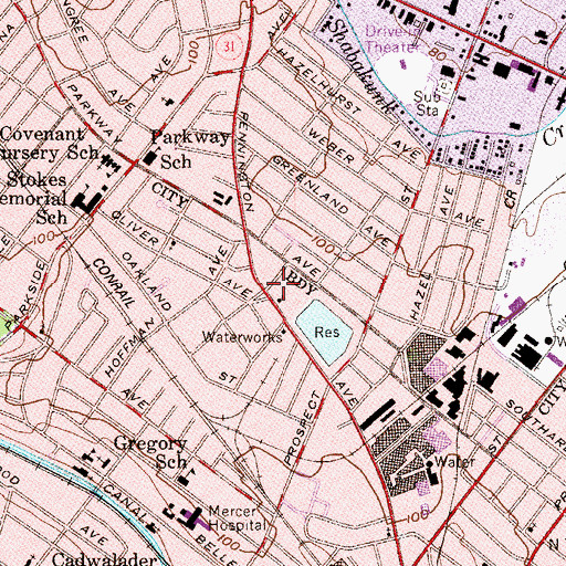 Topographic Map of Mount Sinai Seventh Day Adventist School, NJ