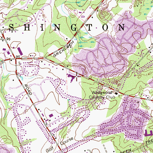 Topographic Map of Wedgwood Elementary School, NJ