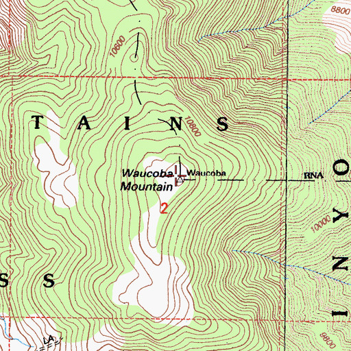 Topographic Map of Waucoba Mountain, CA
