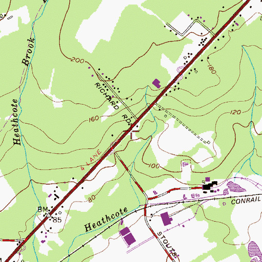 Topographic Map of Noor-ul-iman School, NJ