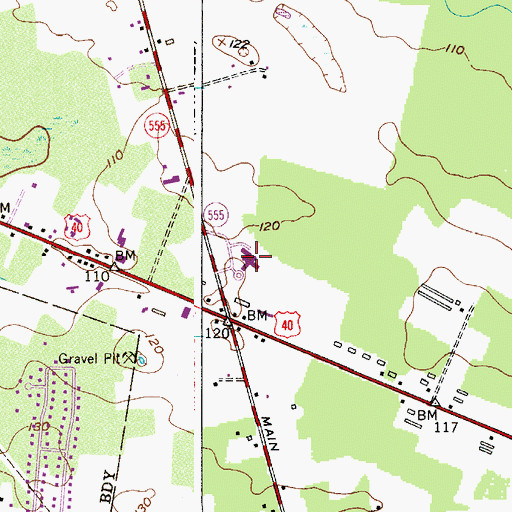 Topographic Map of Main Road Elementary School, NJ