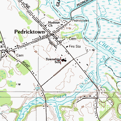 Topographic Map of Oldmans Township School, NJ