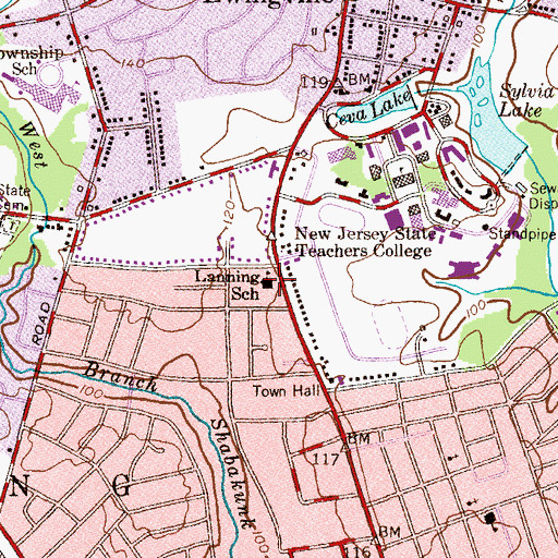 Topographic Map of Family Guidance Center Childrens Day School, NJ