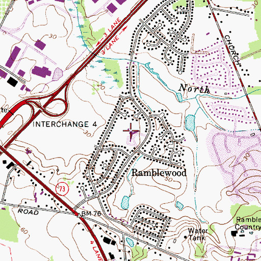 Topographic Map of Parkway Elementary School, NJ