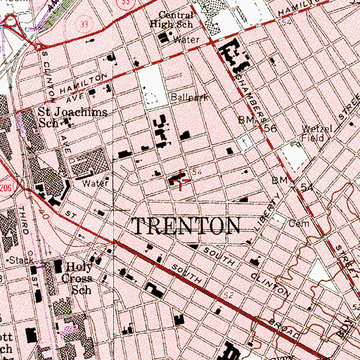 Topographic Map of Washington Elementary School, NJ