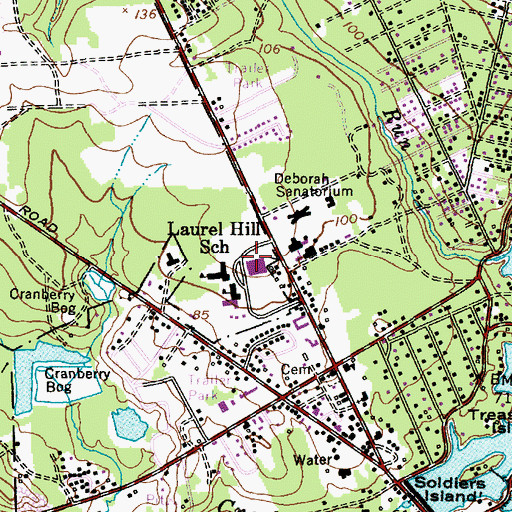 Topographic Map of Joseph Stackhouse Elementary School, NJ