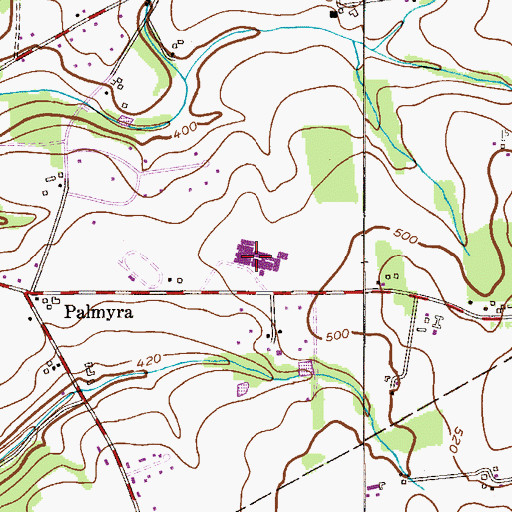 Topographic Map of Delaware Valley Regional High School, NJ
