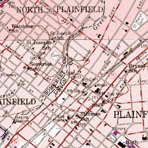 Topographic Map of Central Jersey Arts Charter School, NJ