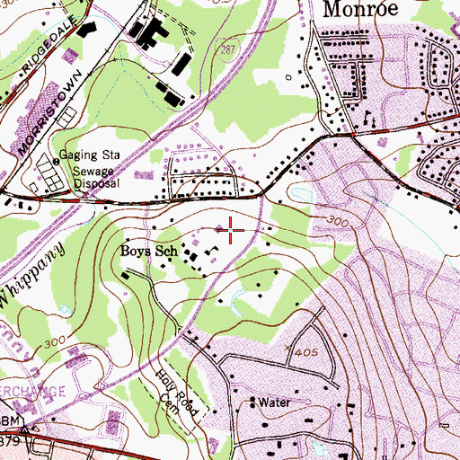 Topographic Map of Morristown Beard School, NJ