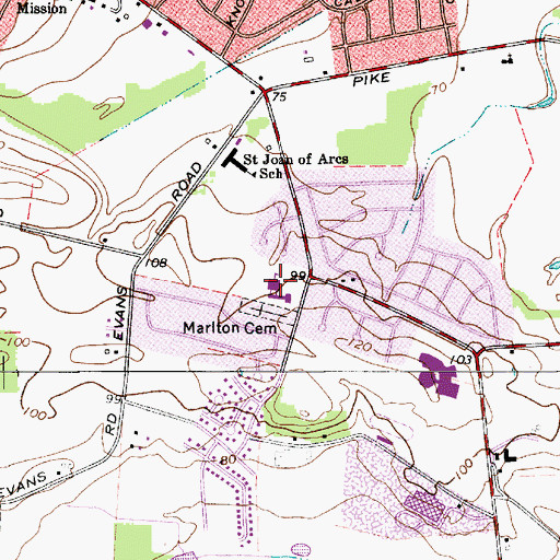 Topographic Map of Robert B Jaggard Elementary School, NJ