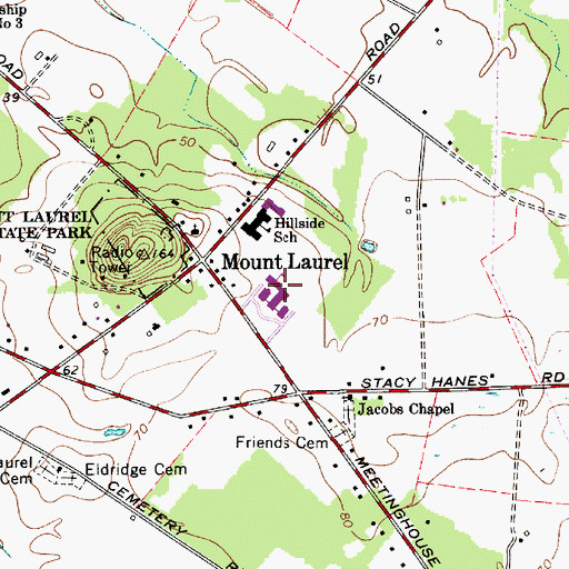 Topographic Map of Thomas E Harrington Middle School, NJ