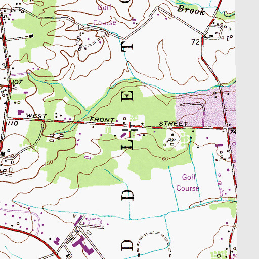 Topographic Map of Lincroft Center For Children Preschool, NJ