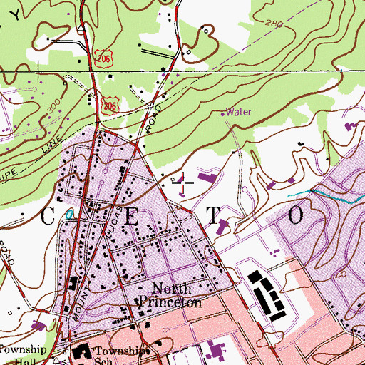 Topographic Map of Princeton Charter School, NJ