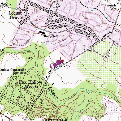 Topographic Map of Henry C Beck Middle School, NJ