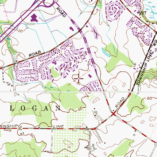 Topographic Map of Logan Elementary School, NJ