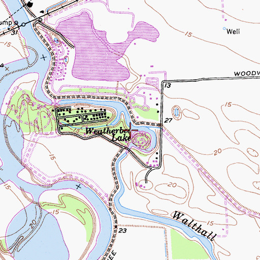 Topographic Map of Weatherbee Lake, CA