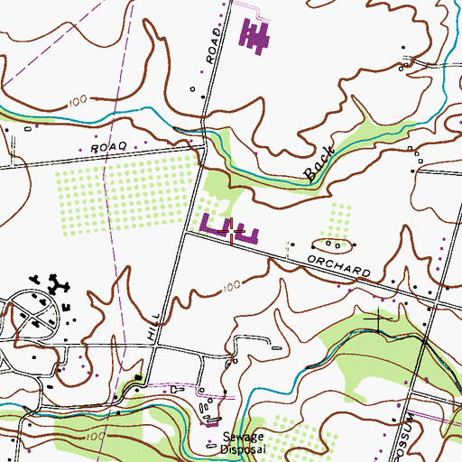 Topographic Map of Orchard Hill Elementary School, NJ
