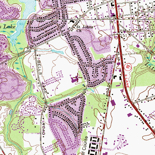 Topographic Map of Birches Elementary School, NJ