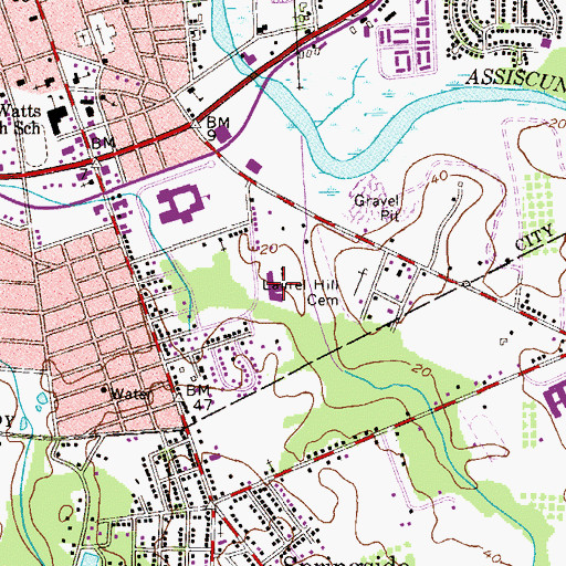 Topographic Map of Saint Paul's Parochial School, NJ