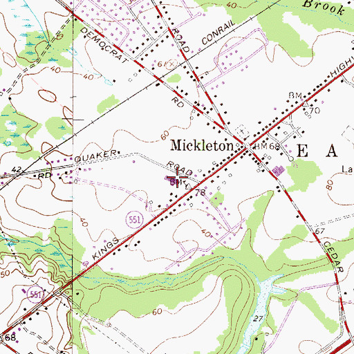 Topographic Map of Jeffrey Clark Elementary School, NJ