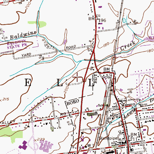 Topographic Map of Pennington Montessori School, NJ
