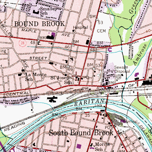 Topographic Map of Holy Family Academy School, NJ
