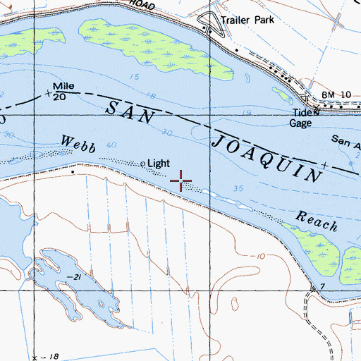 Topographic Map of Webb Reach, CA