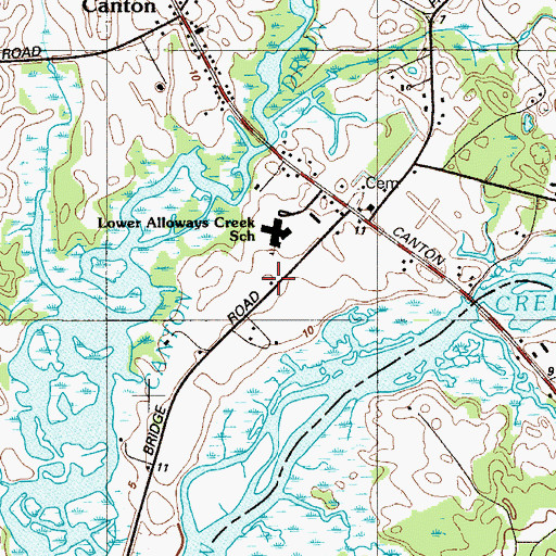 Topographic Map of Lower Alloways Creek Elementary School, NJ