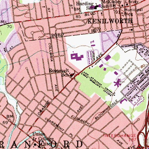 Topographic Map of Solomon Schechter Day School, NJ