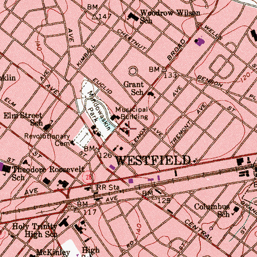 Topographic Map of Saint Paul's Day School, NJ