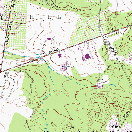 Topographic Map of Voorhees Middle School, NJ