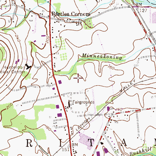 Topographic Map of Spring Run School, NJ