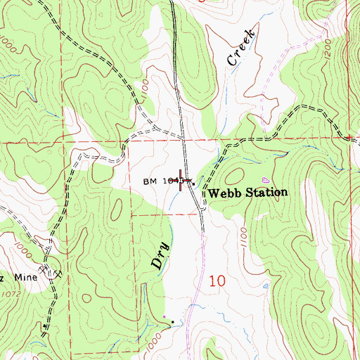 Topographic Map of Webb Station, CA