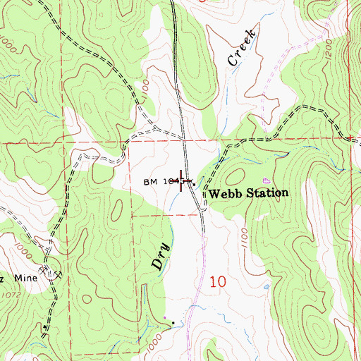 Topographic Map of Webb Station, CA