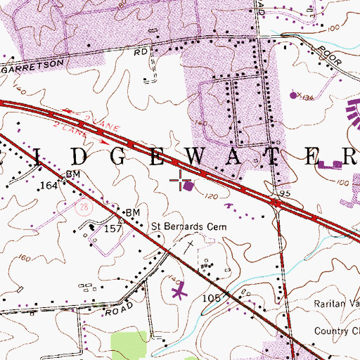 Topographic Map of Saint Bernard Preschool, NJ