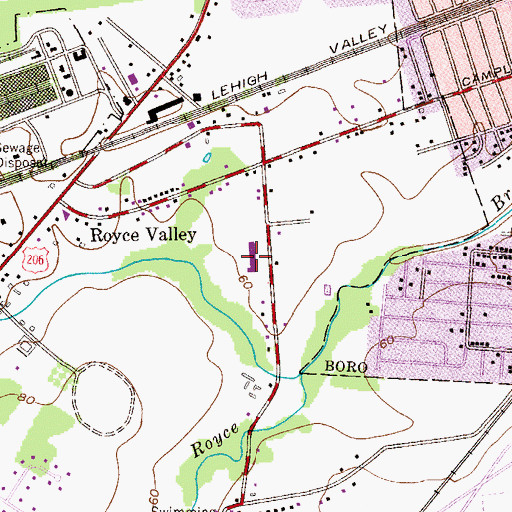 Topographic Map of Sunnymead Elementary School, NJ