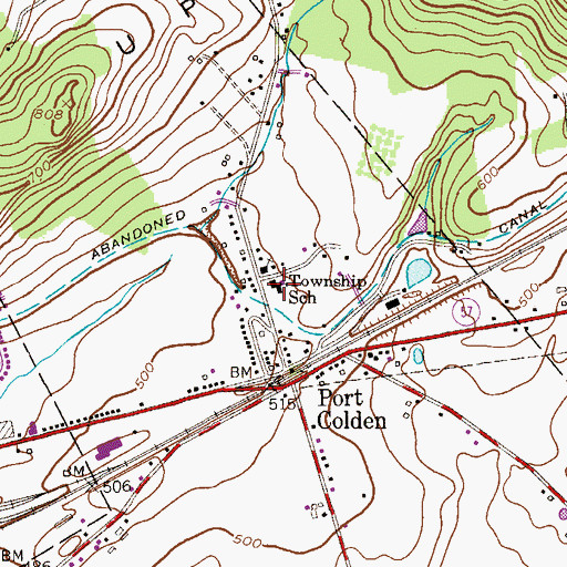 Topographic Map of Port Colden Elementary School, NJ